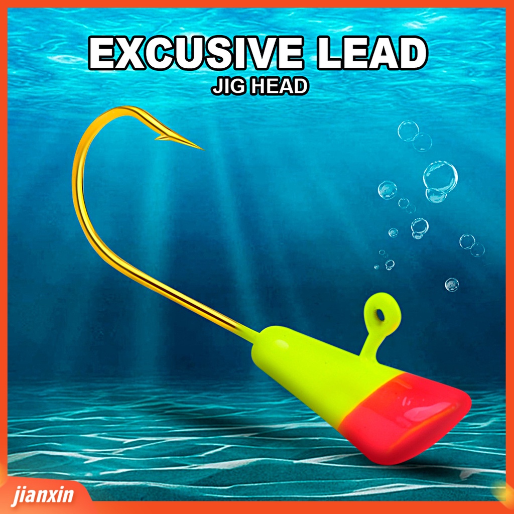 (In Stock) 5Pcs/Set Jig Kepala Kait Tajam Warna Cerah Penembus Kuat Air Asin Air Tawar Universal Logam Lembut Umpan Cacing Duri Fishhook Kit Peralatan Memancing