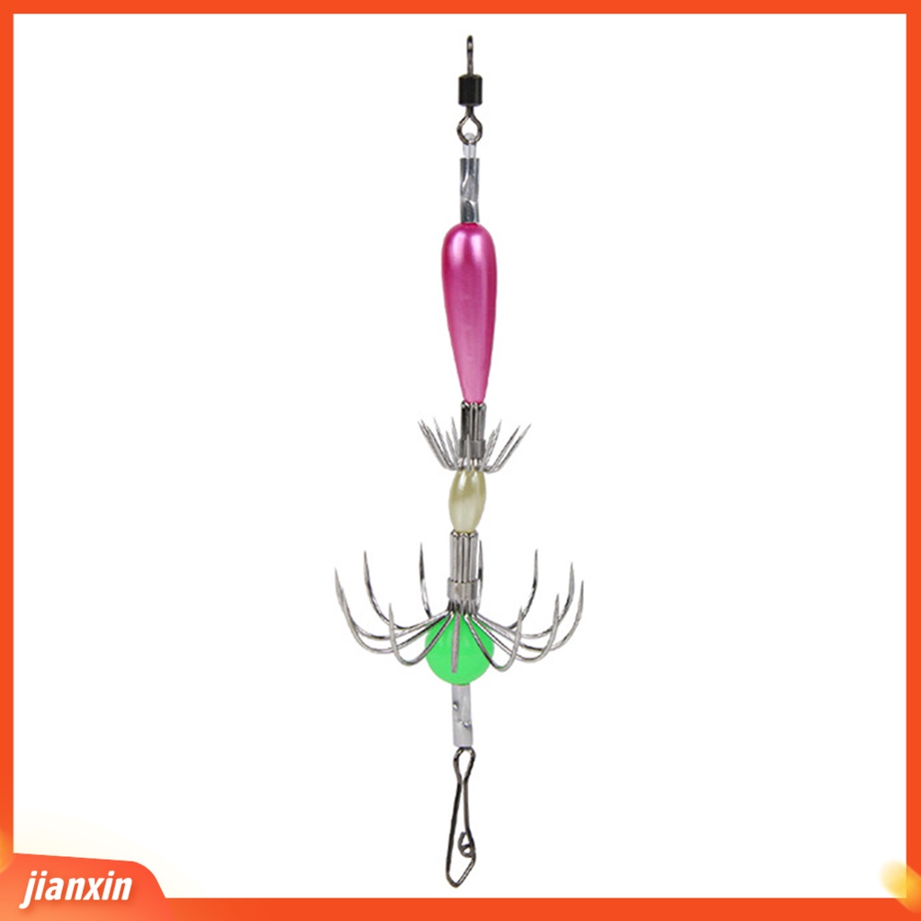 (In Stock) 7g /140mm Luminous Cuttlefish Sleeve 8cakar Ringan Anti Karat Cumi Jig Hook Aksesori Memancing