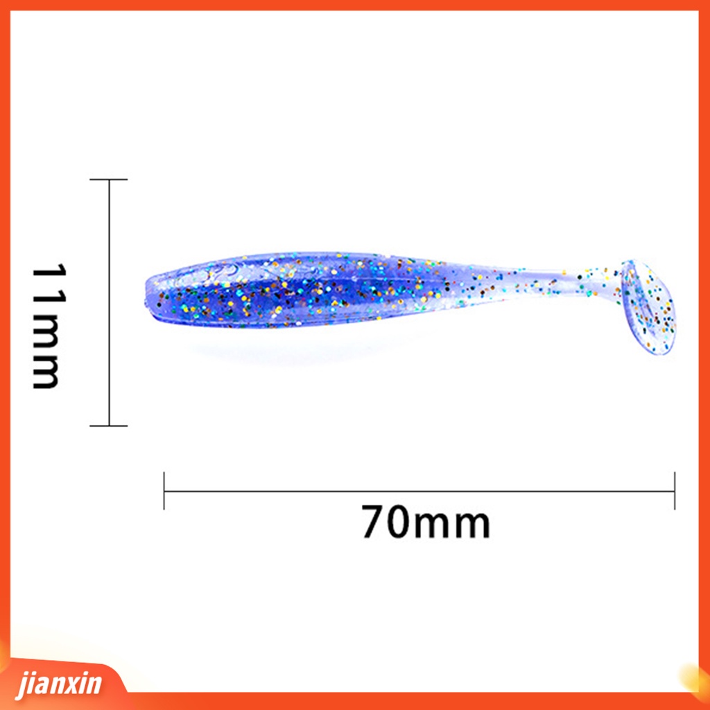 (In Stock) 12 Pcs Lure Soft Baits Simulasi T-Tail Swimbait Profesional Memancing Reusable Floating Bait Pike Bass Fishing Lures Fishing Tackle