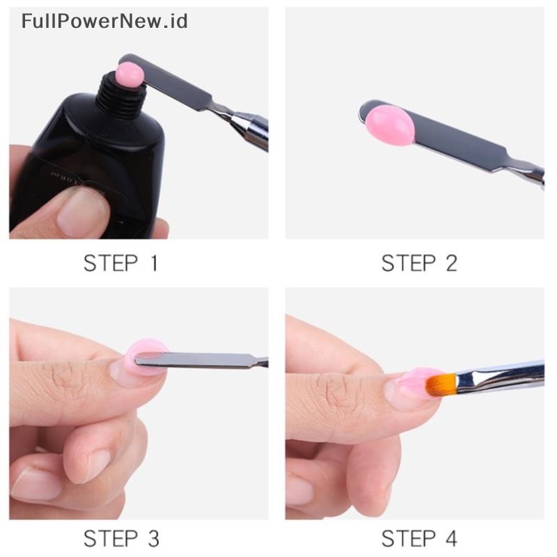 Power Dual Ended Nail Art Brushes Acrylic Gel Extension Kuas Bunga Alat Manikur ID