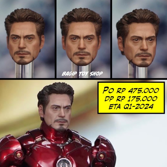 Manipple Studio 1/10 Scale Tony Head Sculpt for ZD Toys Iron Man