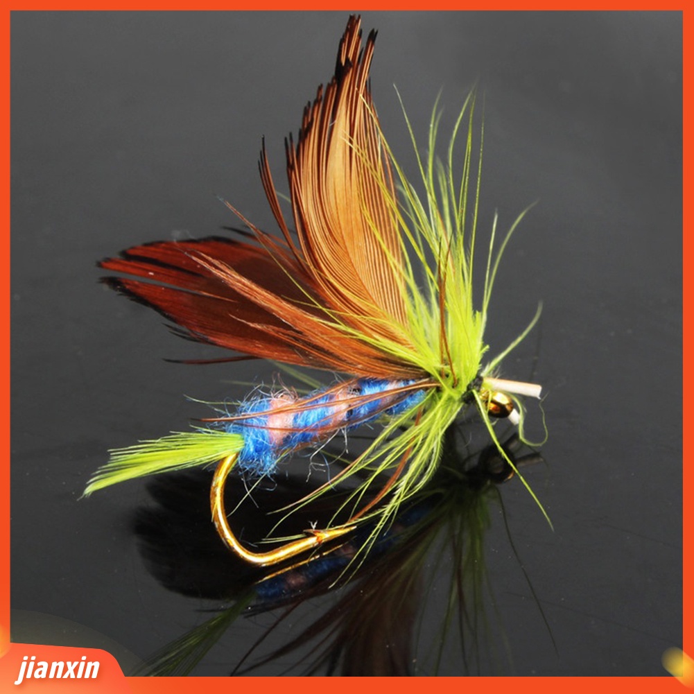 (In Stock) 96Pcs Umpan Buatan Umpan Kering Kait Fly Fishing Flies Bulu Tackle Tools