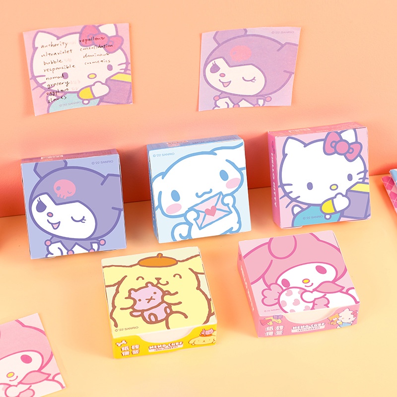 Anime Sanrio Sticky Notes Kuromi Kartun Memo Notes Kawaii Hug Ins Tempel Menebal Pesan Siswa Tempel Sticky Stiker 250lembar