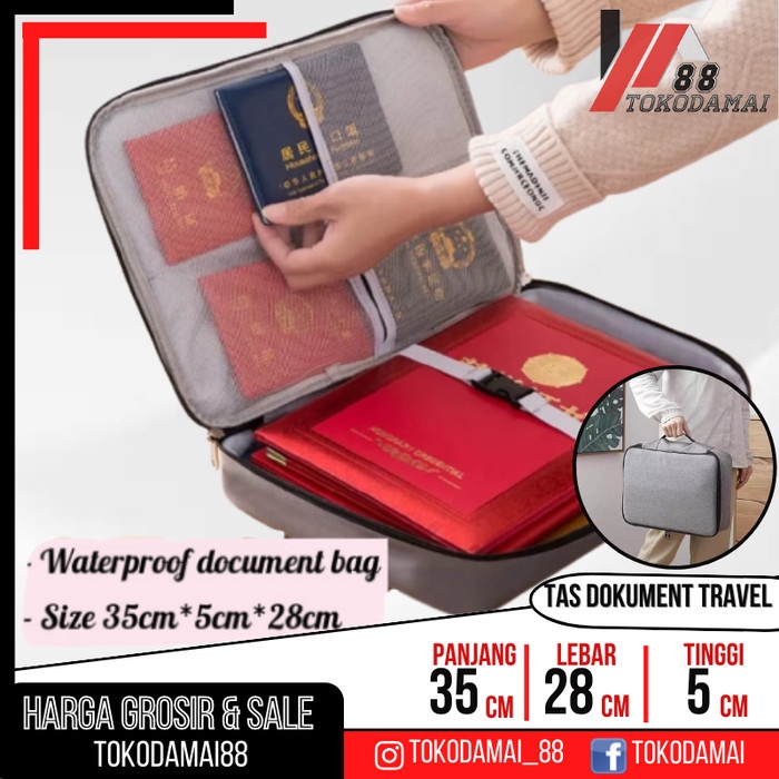 

[DD] TAS DOKUMEN / TEMPAT PENYIMPANAN FILE TRAVEL DOCUMENT STORAGE BAG - Abu-abu