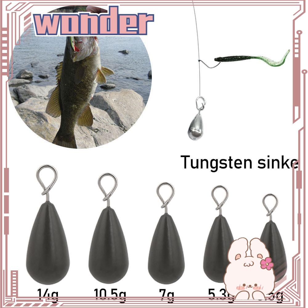 WONDER Fishing Sinkers 3.5 /5.3 /7 /10.5 /14g Olahraga Water drop Tungsten Fastach Sinker Entertainment Konektor Kait Berat Tambahan