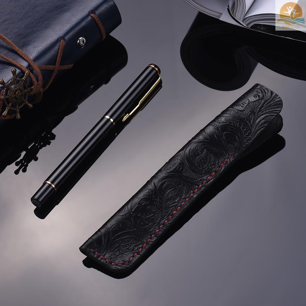 In Stock Handmade Leather Pen Case Fountain Sleeve Bag Vintage Pouch Untuk Single Pen Stylus Ballpoint 6.3 * 1.2 '''