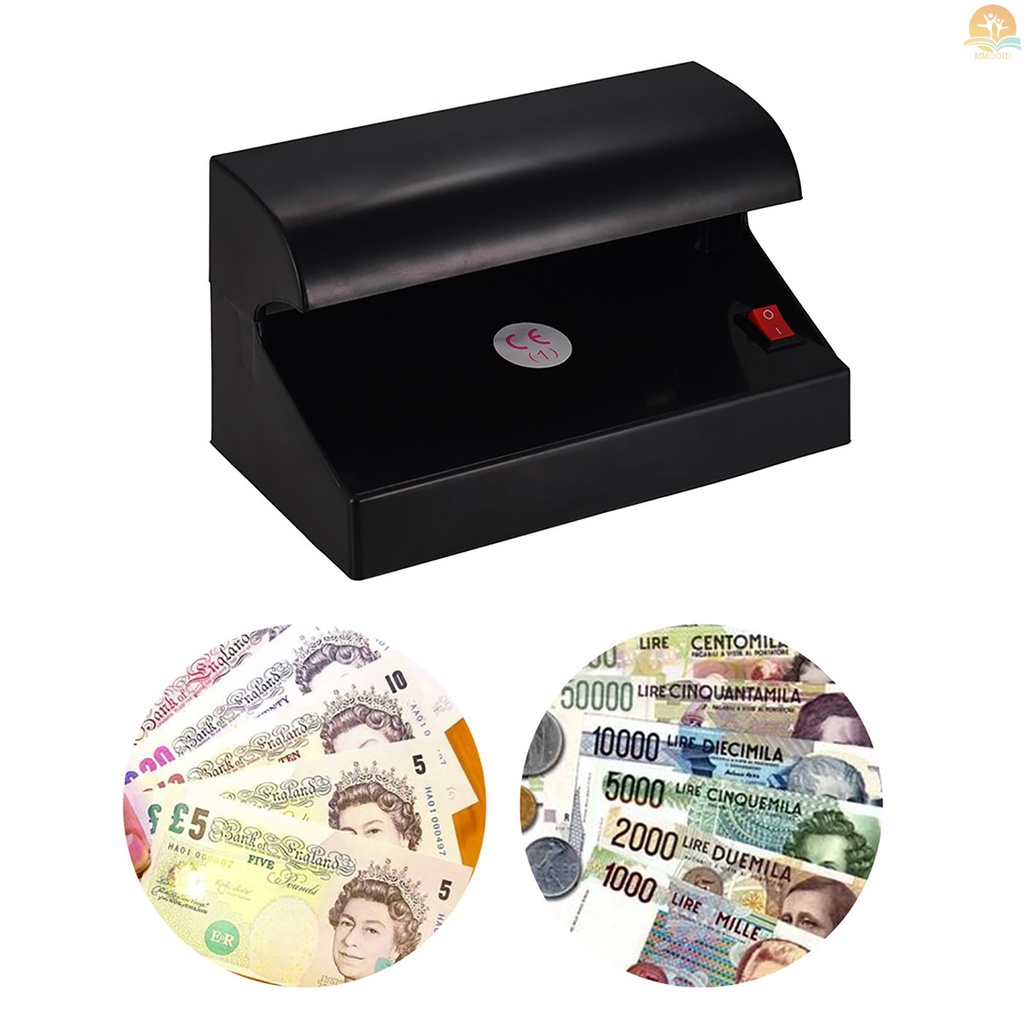 In Stock Portable Desktop Multi-Currency Money Detector Uang Tunai Palsu Kertas Checker Tester Lampu UV Tunggal Dengan Saklar ON /OFF Untuk EURO POUND