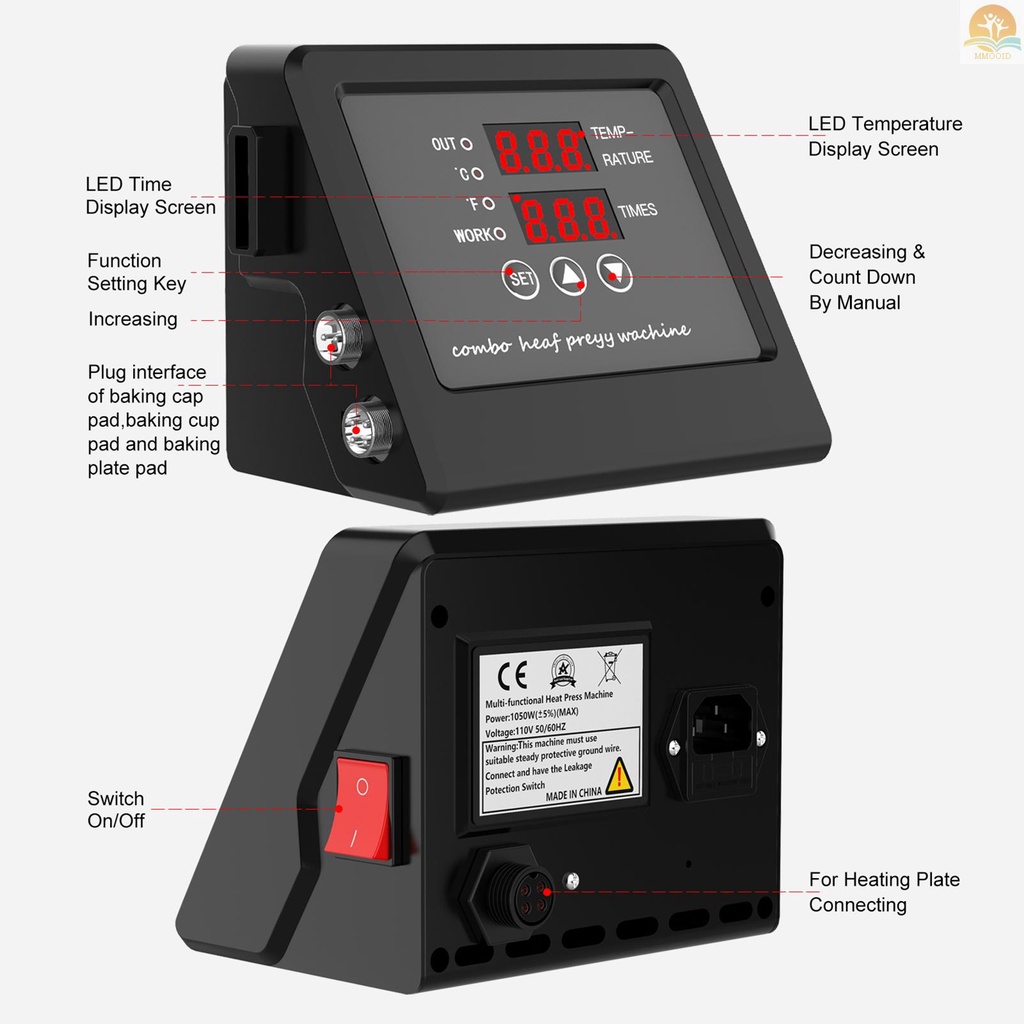 In Stock Mesin Heat Press Multifungsi Control Box Kotak Digital LED Controller Untuk Kaos/Plate/Cap/Mug Swing Away Mesin Cetak Sublimasi Transfer Panas