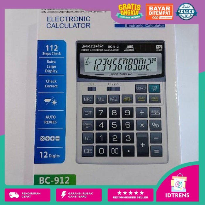 

KALKULATOR Layar BESAR Beetster 12 Digit BC 912 electronic Calculator