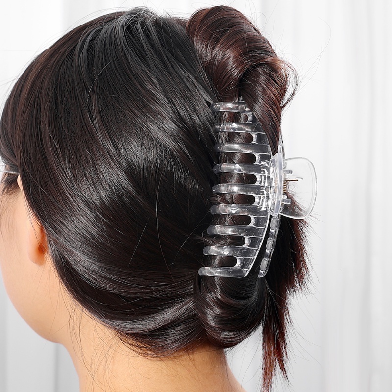 [Ditampilkan] Gadis Korea Rambut Tetap Klip/Musim Panas Wanita Ekstra Besar Hair Claw Clip/Jepit Rambut Kasual Mode Sederhana/Temperamen Hiu Klip Aksesoris Rambut/