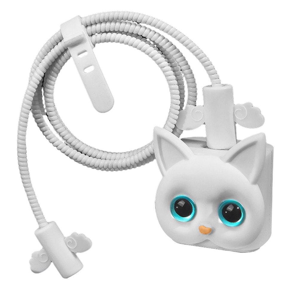 Cover Pelindung Charger Kucing Kartun/Penutup Colokan Charge Cepat/Casing Pelindung Kepala Cas/Lengan Pengatur Kabel Data/Kompatibel Dengan Apple 18W /20W universal