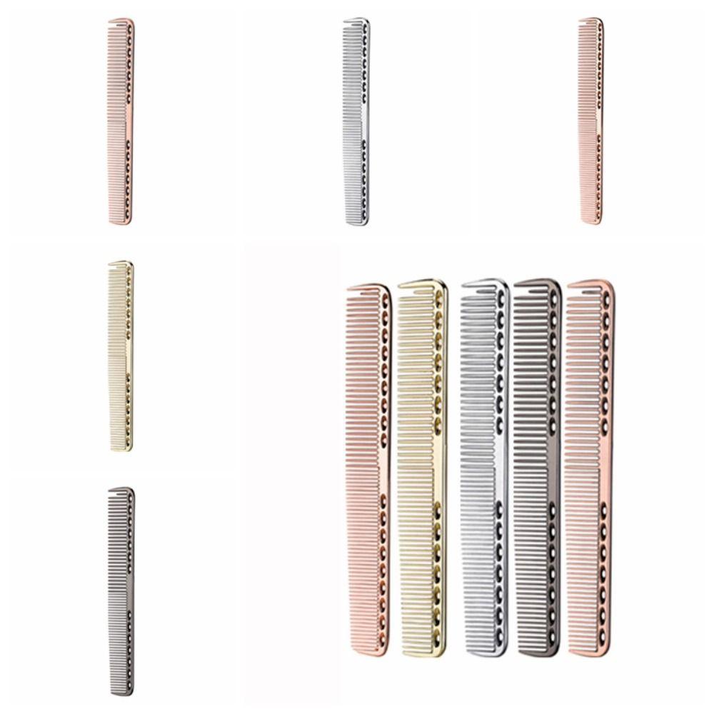 MXBEAUTY Pro Sisir Penata Rambut, Sisir Pemotong Rambut Bahan Metal Tahan Lama, Alat Styling Rambut Sikat Rambut Anti-Statis Anti-slip Golden Dying Untuk Barber