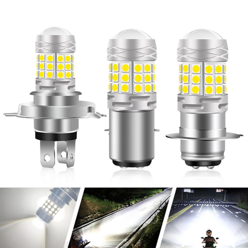 Openmall H4 /BA20D/H6 /P15DLED Lampu Depan Motor 42SMD LED Lamp Moto High/Low Beam Bulbs Lamp Lampu Kabut 12V Putih E6F9