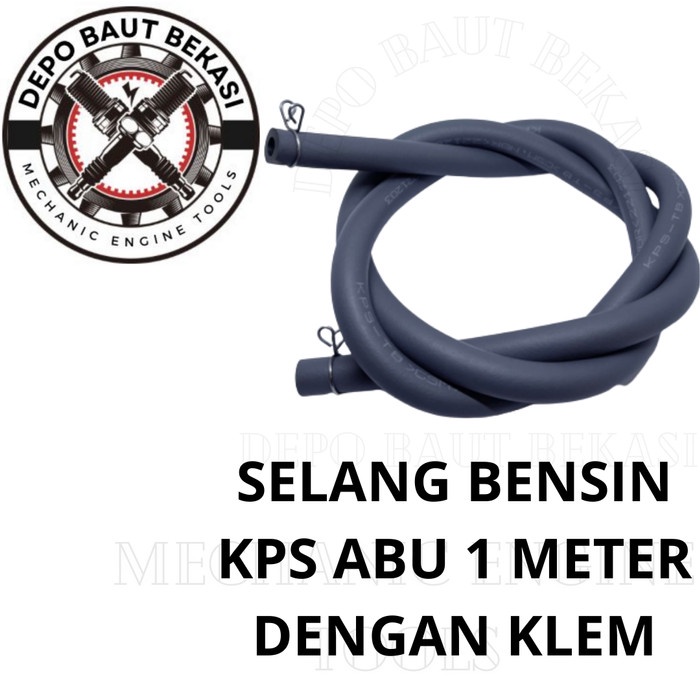 Selang Bensin KPS 1 Meter Dengan Klem / Selang bensin KPS Abu 1 Meter