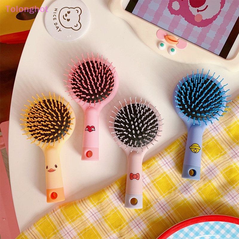 Tolonghot&gt; Kartun Lucu Anti-Simpul Hujan Pijat Rambut Sisir Dengan Cermin Anak Hairdressing Comb Bantal Udara Pijat Sisir Untuk Bayi Anak Sumur