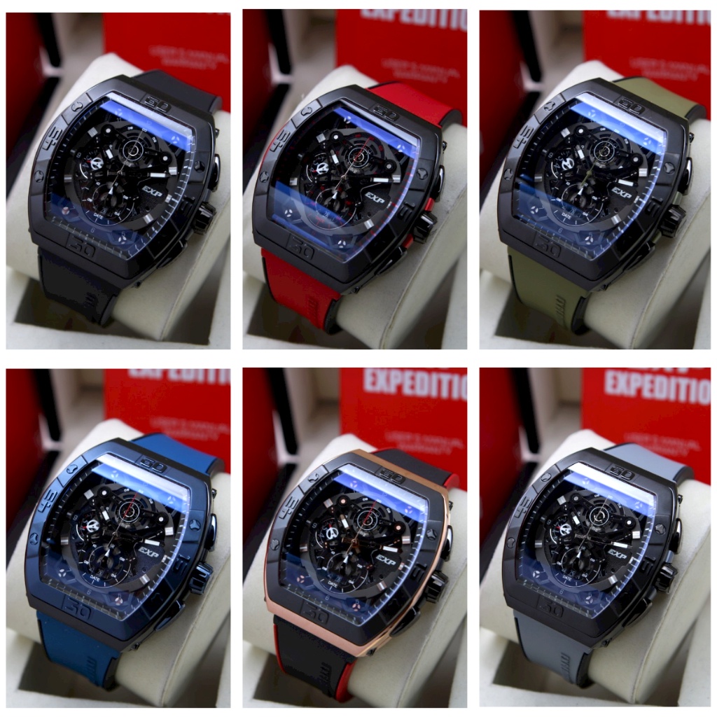 JAM TANGAN PRIA EXPEDITION EXP 6800 / E6800 ORIGINAL - TALI KARET Original Garansi Resmi 1 Tahun