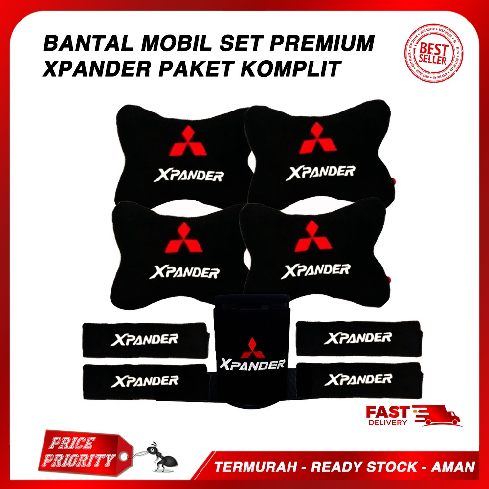 PAKET BANTAL MOBIL + TEMPAT SAMPAH AKSESORIS MOBIL HEMAT MOTIF XPANDER EXPANDER