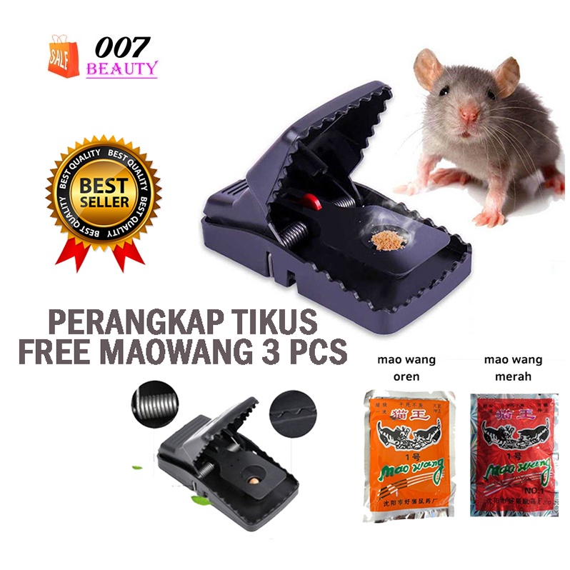 Perangkap Tikus Jebakan Mouse Trap Jepit Umpan Pest Control Reuseable Gratis Maowang Racun Tikus AMPUH