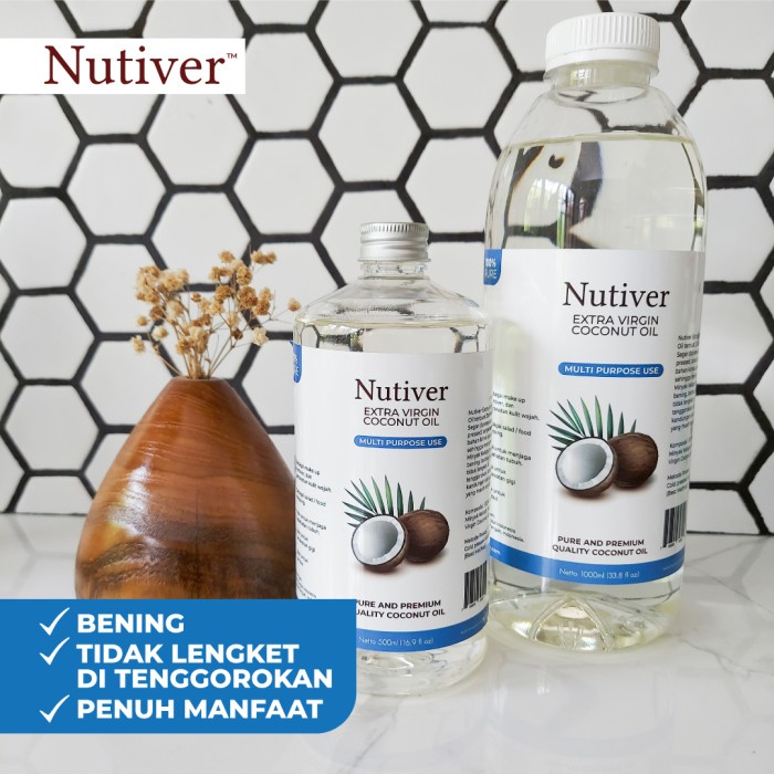 

✨Ready Stok✨ - Nutiver Extra Virgin Coconut Oil / Premium VCO 1000ML - Minyak Kelapa- 1.2.23