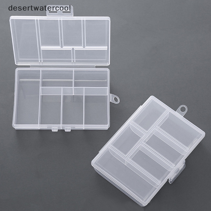 Deid Kotak Penyimpanan Portable Transparan 6kisi Untuk Kancing Manik Manik Wadah Case Martijn