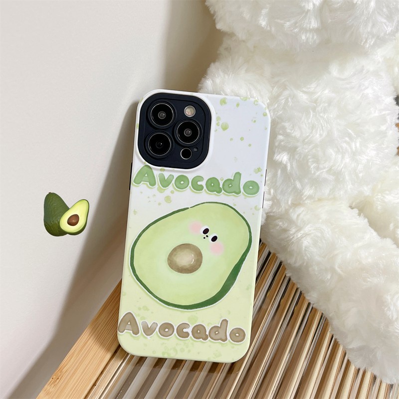 Cute Avocado Peach Hard Plastic Case HP iP iPhone 12 13 14 Pro Max 11 FTD Casing Apple