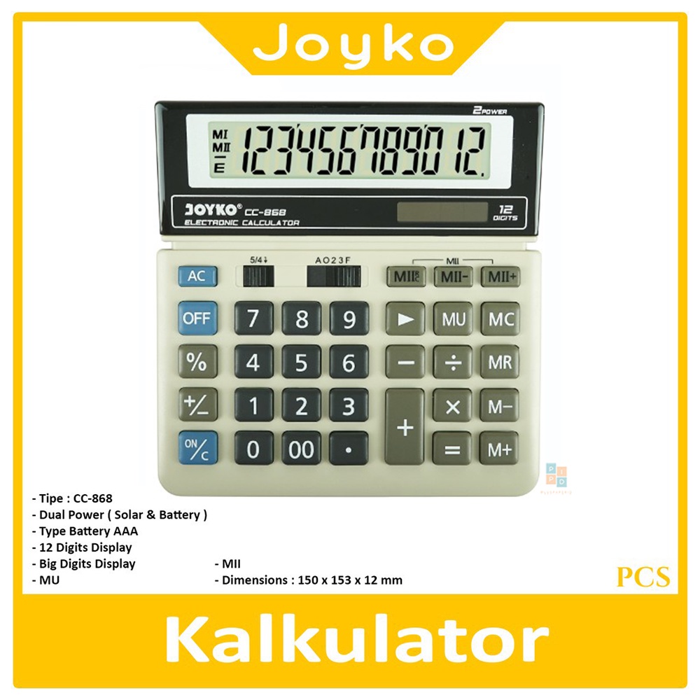 

JOYKO - Calculator - Kalkulator CC-868 12 Digits - Pcs