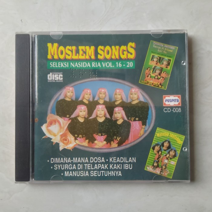 CD ORIGINAL MOSLEM SONGS SELEKSI NASIDA RIA VOL 16-20
