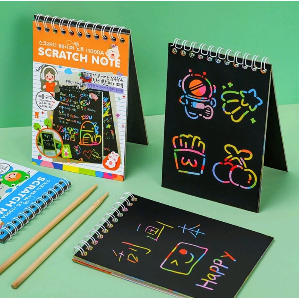 

SCRATCH NOTE MAGIC / BUKU GAMBAR GORES MAGIC WARNA COLOURFUL 3