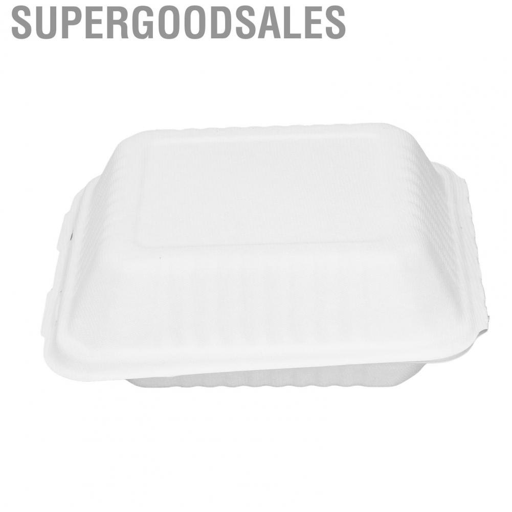 Supergoodsales Disposable  Boxes Take Out  Resistant Compostable Microwave Safe with Clamshell for Restaurants