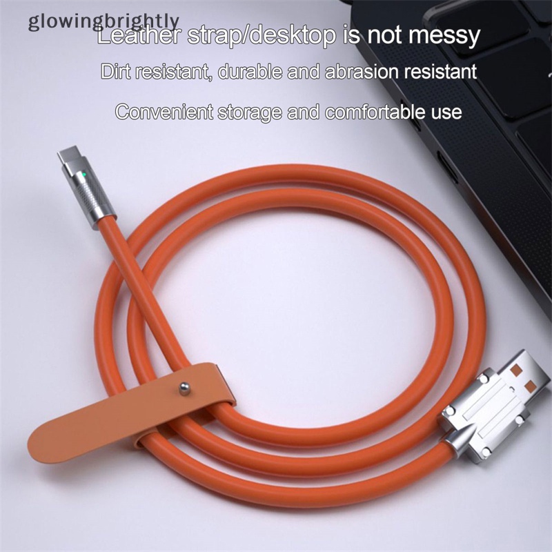 [glowingbrightly] 120w 6A Super Fast Charge Type-C Kabel Silikon Cair Quick Charge USB Cable Untuk Xiaomi Huawei Samsung USB Bold Data Line TFX