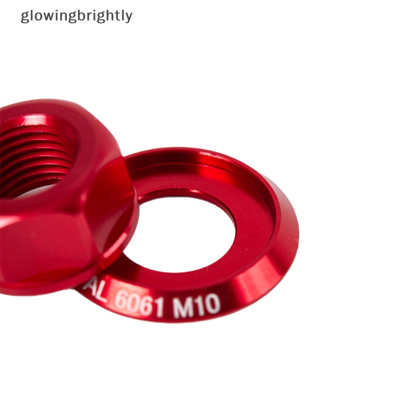 [glowingbrightly] 2pcs Mur Hub Sepeda M10*P1.0mm Gigi Tetap Mtb Sepeda Jalan Baut Sekrup Aluminium Alloy Mobil Geser TFX