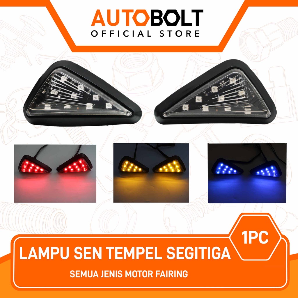 Lampu Sein Tempel Segitiga LED Untuk Semua Jenis Motor Fairing Ninja 250 300 R15 R15 R25 GSX 150 CBR