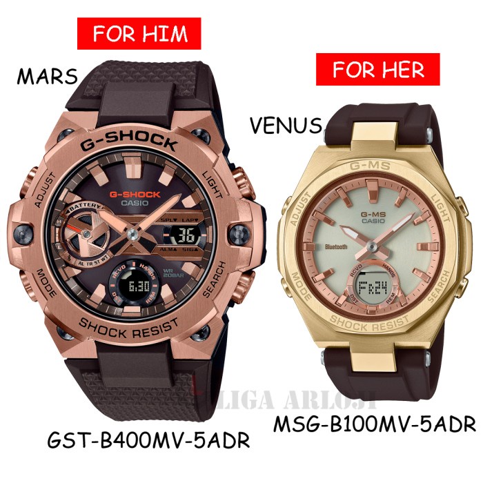 Original 100% Casio G-Shock GST-B400MV-5ADR & MSG-B100MV-5ADR Jam Tangan Couple Garansi Resmi 2 Tahu