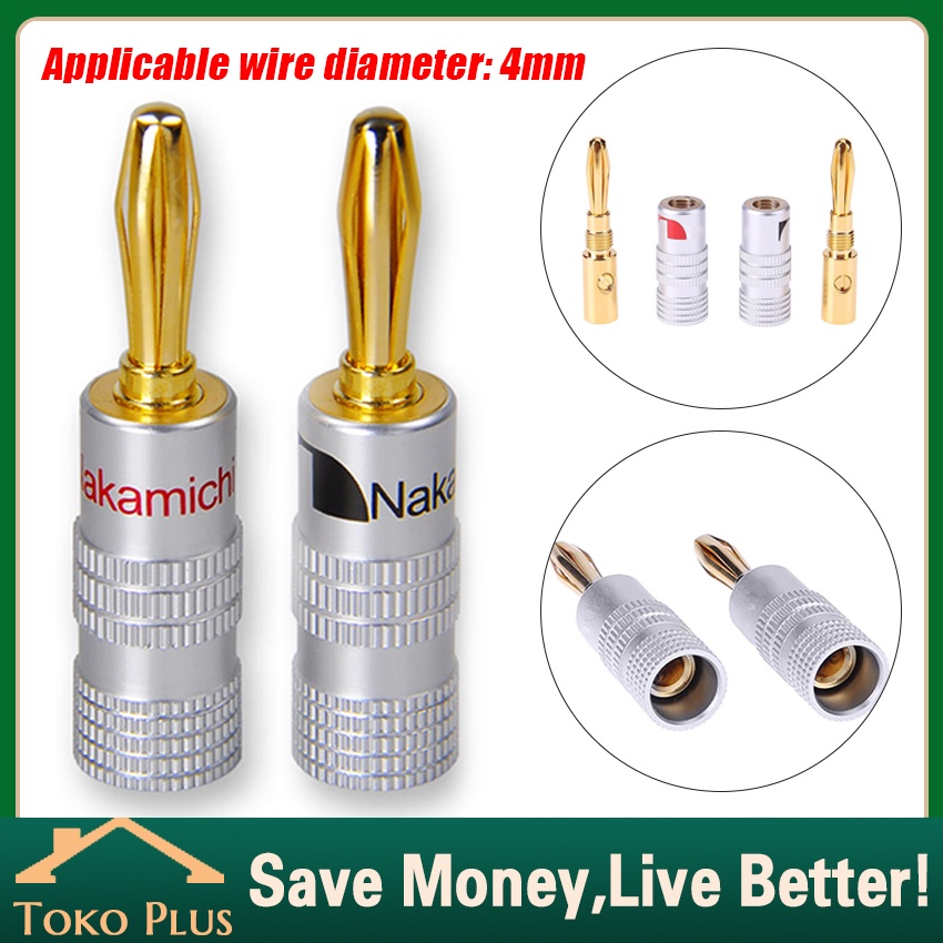 Jack Banana speaker Nakamichi 4mm - konektor jack audio Nakamichi Banana Plug Adapter Speaker Amplif