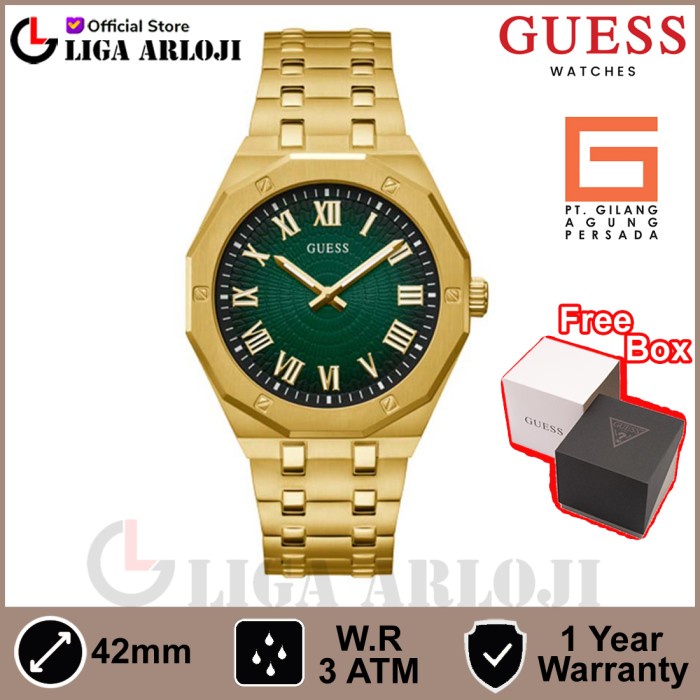 GUESS GW0575G2 Original ASSET Jam Tangan Pria Analog Gold Stainless