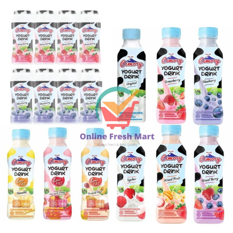 

(kirim instant) Cimory Yogurt Drink 9 rasa Strawberry bluebery original mix fruit berries lowfat banana mango leci tropical - Online Fresh Mart Denpasar