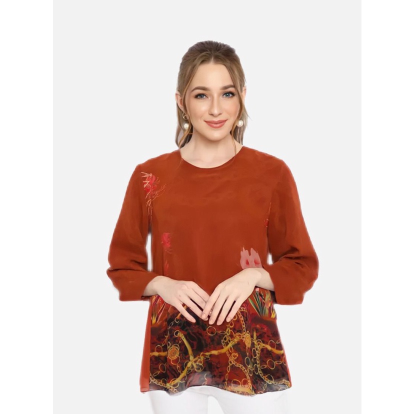 Floral Blouse Teracota By Brilliant Girl