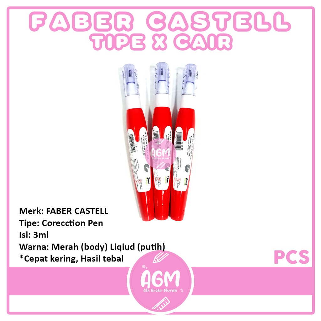 

Tipe X Cair/ Correction Pen/ Fluid Faber Castell 3ml/ PCS