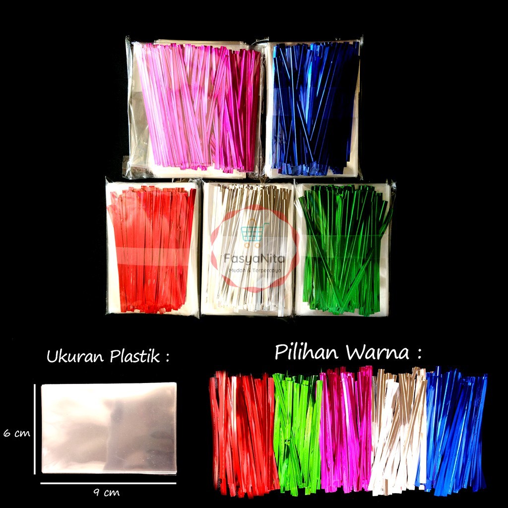 

PLASTIK DAN PITA KAWAT - PLASTIK PERMEN - PLASTIK COKLAT - KAWAT WARNA WARNI - CANDY PLASTIC 100PCS