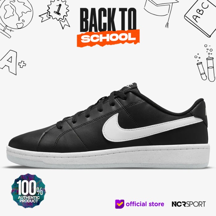 SEPATU SNEAKERS NIKE ORIGINAL COURT ROYALE 2 NEXT NATURE BLACK DH3160 - 10~(44)