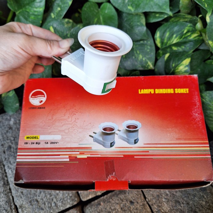 KINGSUN Fitting Colok + Saklar Switch On Off Colokan Lampu Tidur Soket Lampu Dinding SNI