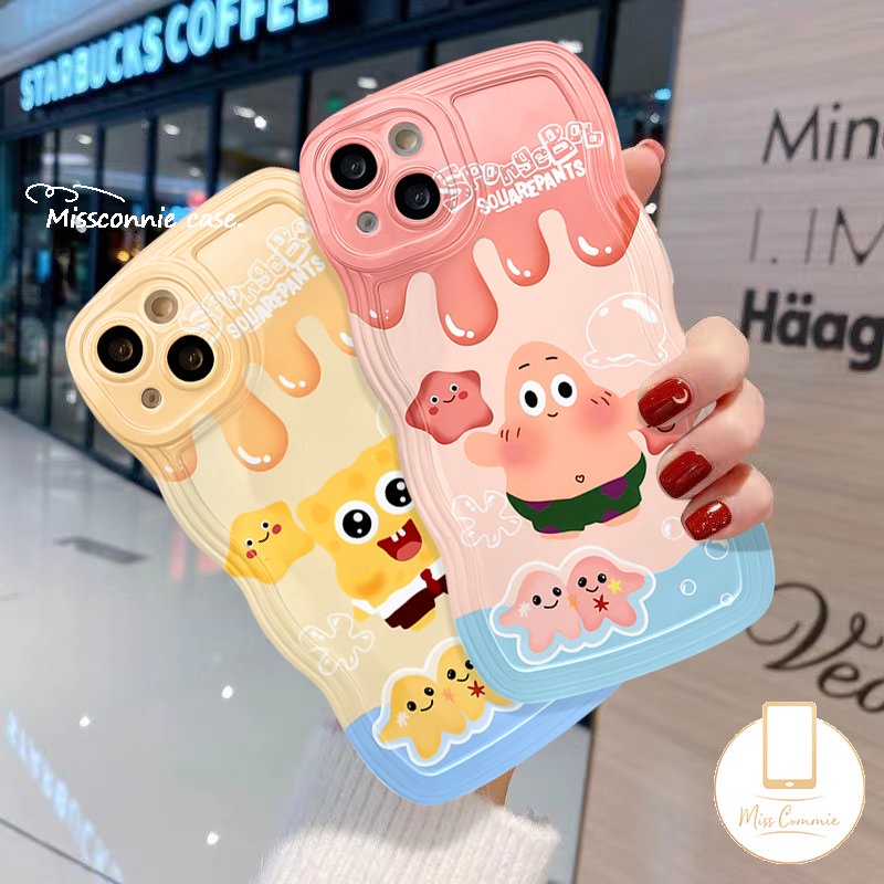 Case Kartun SpongeBob SqruarePants Infinix Hot 10 11s 10s 9 20 12i 10Lite 20s 8 12Pro Hot 9 11 10 12 Play Smart 4 5 6 Plus Note 12 G96 12Pro 10Pro Wavy Edge Cute Patrick Star Case