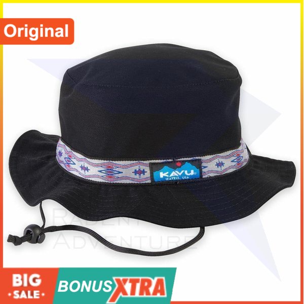 Topi KAVU ORGANIC STRAP BUCKET HAT Black 91000 1084 Original Bandung