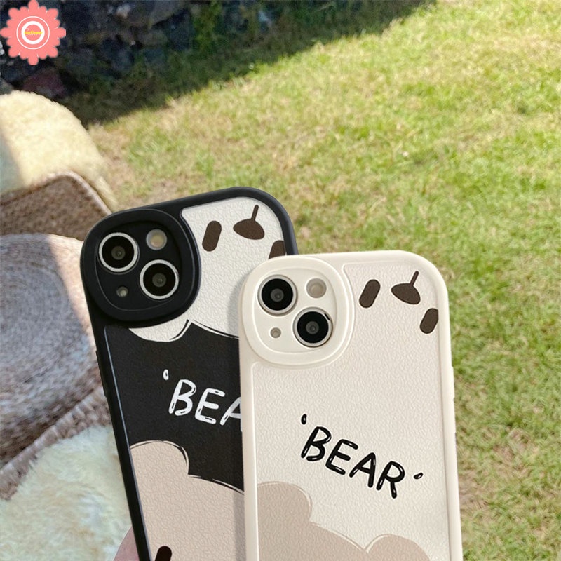 Couple Kartun Beruang Lucu Case Kompatibel Untuk iPhone 7plus XR 11 14 12 13 Pro Max 6 6s 7 8 plus X XS Max SE 2020 Silicon Lembut Tpu Penutup Belakang