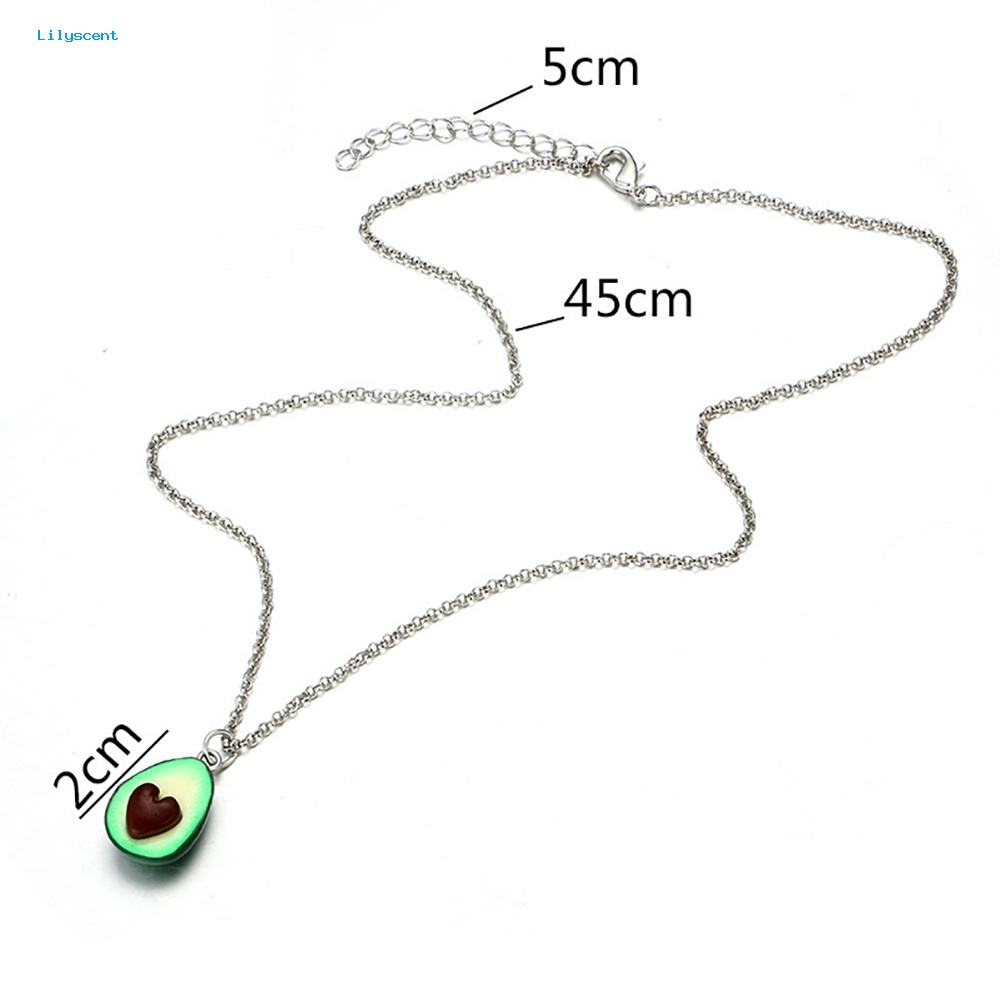 Lilyscent Lovely Avocado Dengan Nuclear 3D Clay Alloy Necklace Decor Pasangan Leher Rantai Hadiah