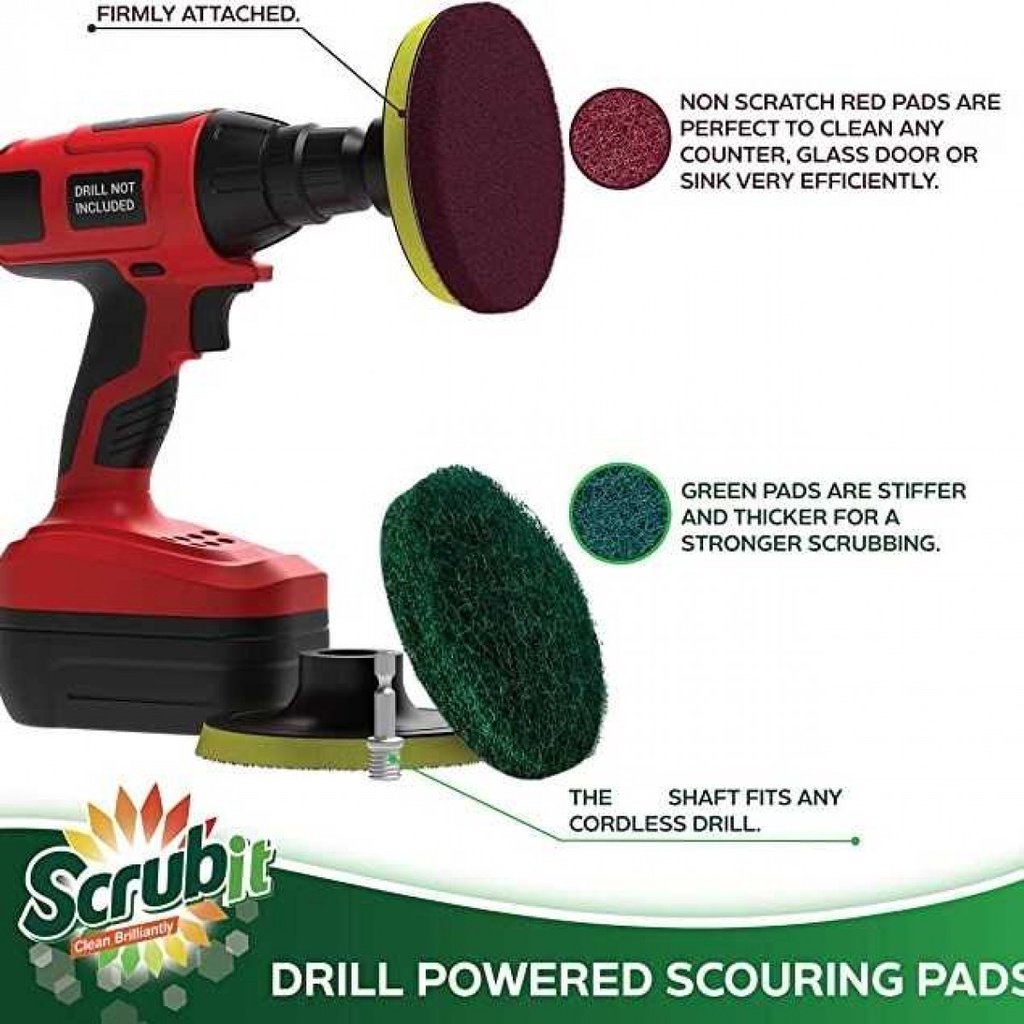 Mata Bor Kepala Scrub Pembersih Electric Drill Cleaning Pad 8 PCS