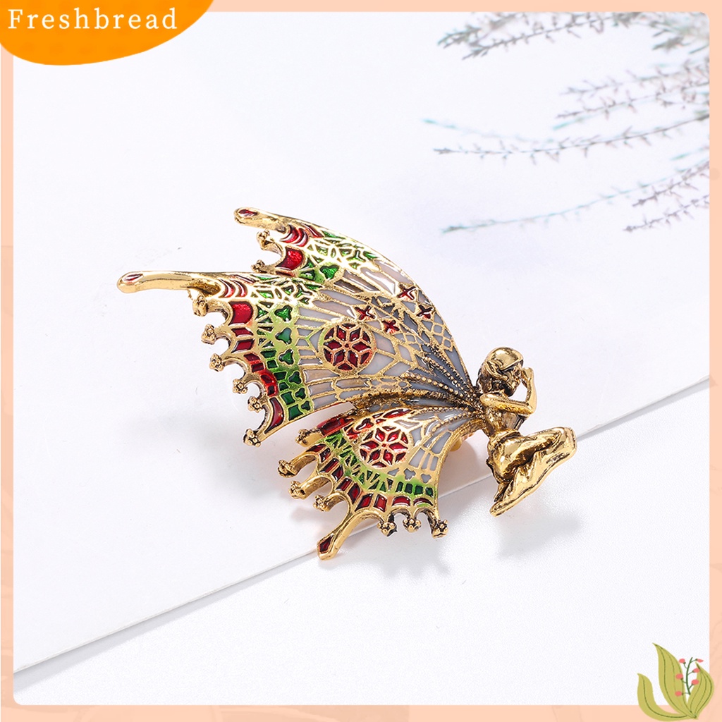 &lt; Freshbread &gt; Bros Pin Vintage Hias Alloy Butterfly Angel Brooch Pin Untuk Aksesoris Pakaian