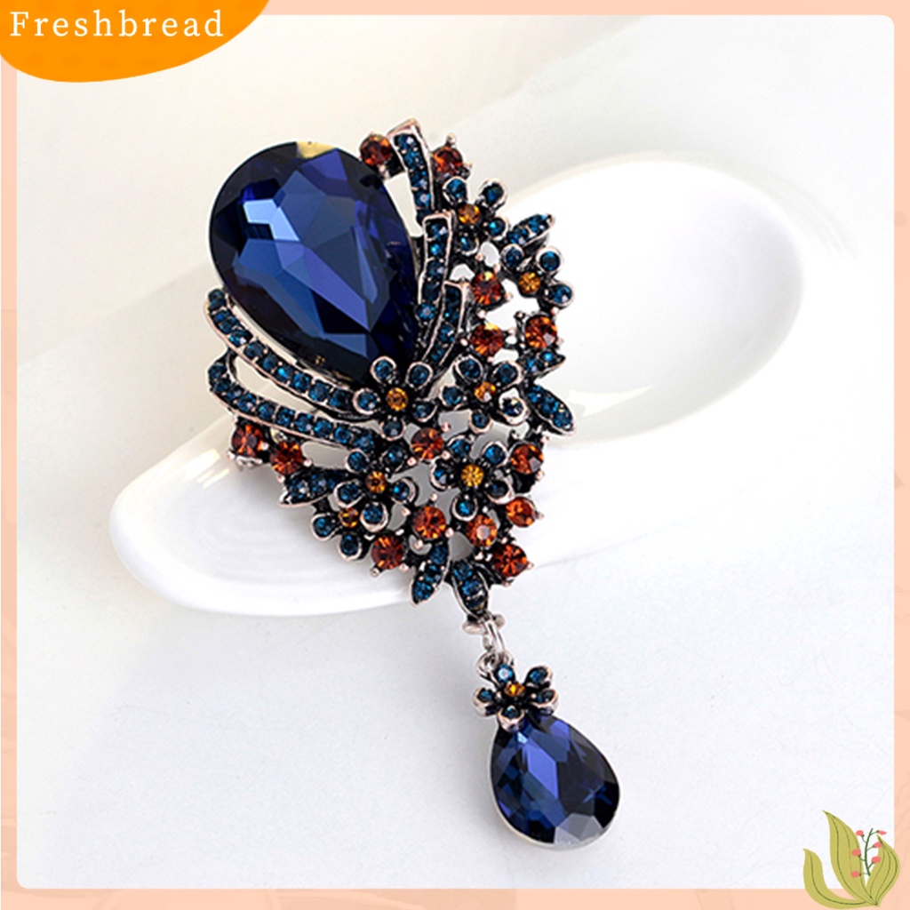 &lt; Freshbread &gt; Bros Pin Besar Berlian Imitasi Desain Berongga Bahan Alloy Engagement Jewelry Brooch Untuk Wanita