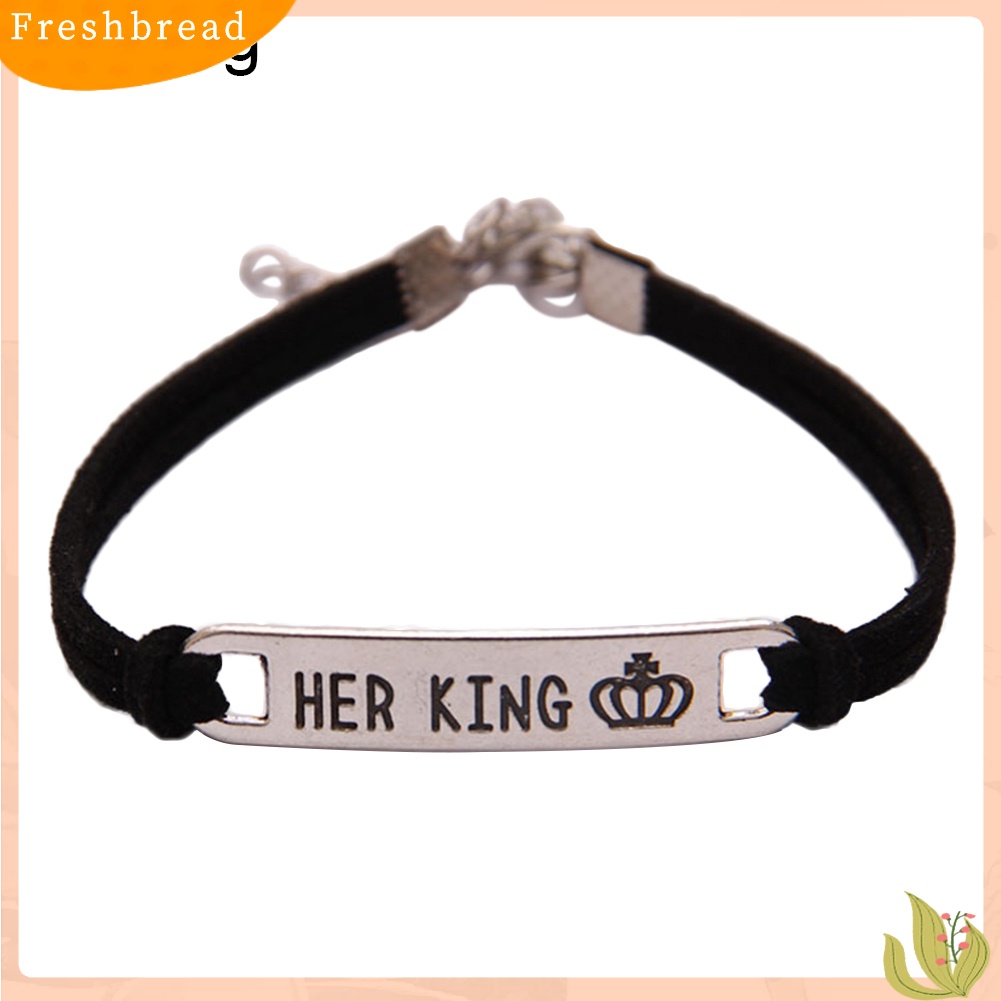 &lt; Freshbread &gt; Fashion His Queen Her King Pasangan Gelang Pencocokan Gelang Pecinta Perhiasan Hadiah