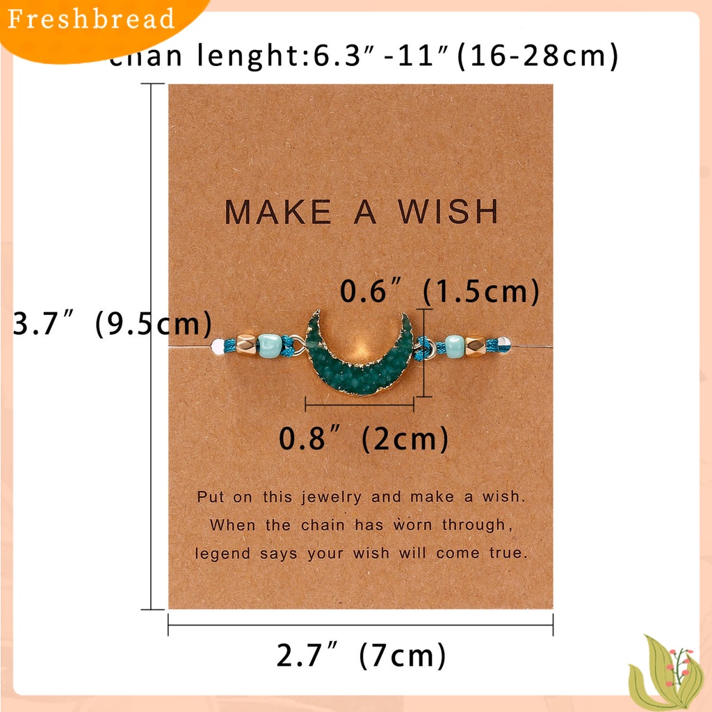 &lt; Freshbread &gt; Gelang Bergaya Ramah Kulit Adjustable Resin Fashion Moon Beaded Bracelet Untuk Wanita